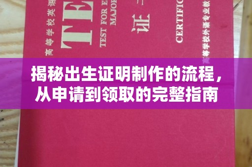 勐海揭秘出生证明制作的流程，从申请到领取的完整指南